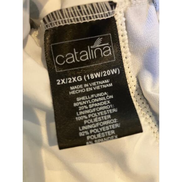 Lot of 2 Plus Size Swim Tops 16W 18W Time and Tru & Catalina Polka Dot Ruffle - Picture 5 of 14